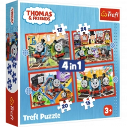 Puzzel 4in1 Dappere Thomas, Thomas en Vrienden