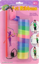 Kinder gymnastieklint in regenboogkleuren met stokje 121 cm