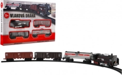 Kunststof treintje op batterijen met licht en geluid, rails 104 × 68 cm