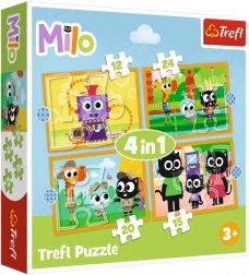 Puzzel 4-in-1 Leer Milo en zijn vrienden kennen