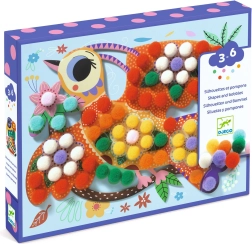 Collages met pomponnetjes Vogels DJECO