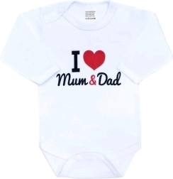 Babybody New Baby I Love Mum and Dad, lange mouw, maat 68