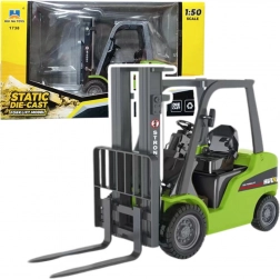 Metalen Huina-wagen met beweegbare vorken groen 1:50