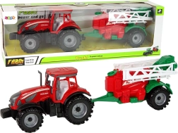 Tractor met sproeier rood – set voor kleine boeren