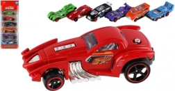 Set van 6 raceautootjes, metaal en kunststof, 8 cm, vrijloop