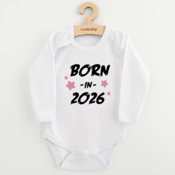 Babybody met print new baby born in 2026 roze 62 (3–6 m)