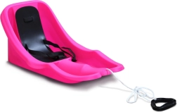 Kinderbob met rugleuning BABY RIDER MONSTER – roze, zwarte zitting