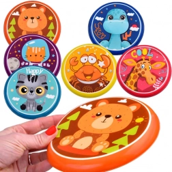 Kleurrijke vliegende schijf 16 cm met diermotieven