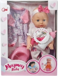 Baby-pop met plasfunctie en accessoires - 1 stuk