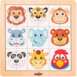 Houten safari dieren puzzel 22 × 22 cm