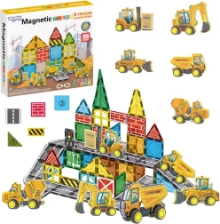 Magnetische bouwset Woopie met bouwvoertuigen