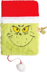 Pluchen notitieboek GRINCH met slot A5, 144 pagina's