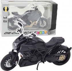 metalen sportmotor 1:12 met licht en geluid – zwart met gouden accenten