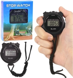 Digitale sportstopwatch met LCD-display, zwart