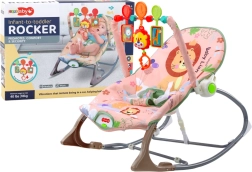 Wieg voor baby Roze Leeuw met vibraties en geluiden