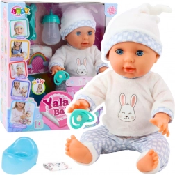 Pop babypopje plast met accessoires en geluiden