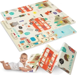 Humbi dubbelzijdige opvouwbare schuim speelmat voor kinderen Londen 120 × 180 cm