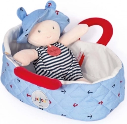 Doudou Jolijou Pop Mathis in blauwe draagtas