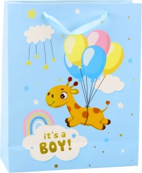 Cadeautas It's a Boy giraffe blauw