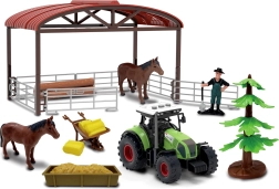 Speelset met tractor en paardenomheining