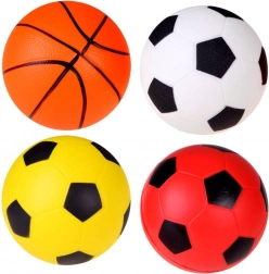 Set van 4 schuimballetjes 10 cm – voetbal en basketbal