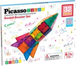 Magnetische bouwset PICASSO TILES – raket, 32 stukjes