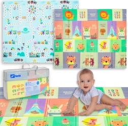 Humbi dubbelzijdige opvouwbare schuimmat voor kinderen 180 × 150 × 1 cm met dieren en wegen