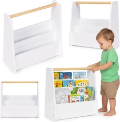 Montessori kinderboekenkast 3-laagse boekenstandaard wit ECOTOYS