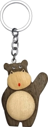 Houten sleutelhanger - Grote Nijlpaard