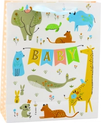Cadeautas Baby met diertjes 32 x 26 x 10 cm