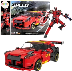 Bouwset 2-in-1 GT3 auto en robot, 335 stukjes, rood