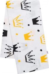 Flanellen luier met print witte kroon NEW BABY