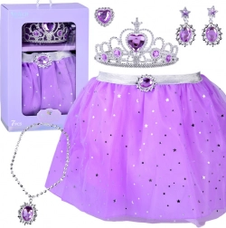 Prinsessenset Maanlicht – paarse tutu-rok en verkleed sieraden