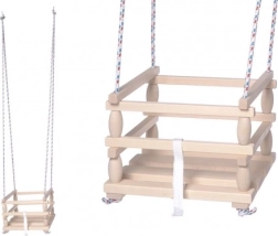 Houten schommel voor kinderen met veiligheidsbeugel