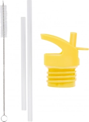 Set met dop, borsteltje en rietje voor roestvrijstalen fles Dierenvriendjes