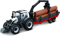 boerenset tractor VALTRA N174 met 3 aanhangwagens 10 cm