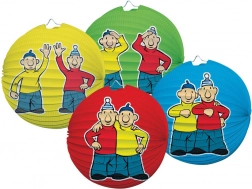 Papieren lantaarn met Pat en Mat-motief, 25 cm