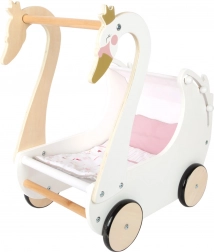 Houten kinderwagen Zwaan