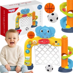Woopie baby interactief sportcentrum 2-in-1 – doel en basketbalring met olifantje