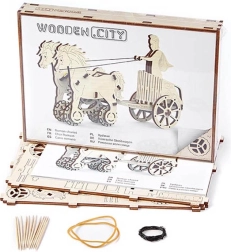 Wooden City 3D houten mechanische puzzel Romeinse wagen