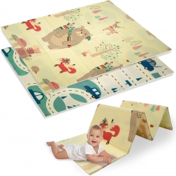 Dubbel­laagse opvouwbare XPE-schuimmat 120 × 180 cm met dieren- en wegenmotief HUMBI