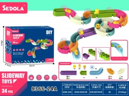 Zuignap knikkerbaan voor in bad, 34-delig