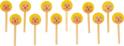 Houten vrolijke lolly’s 12 stuks