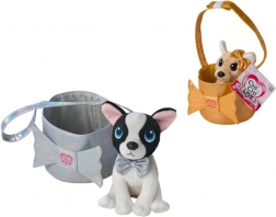 Chi Chi Love Shimmer & Shine pluchen hondje met handtas 15 cm