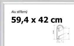 Aluminium lijst voor puzzels en posters A2 59,4 × 42 cm – zilverkleurig