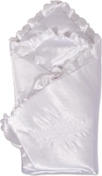 Satijnen inbakerdoek met kant New Baby