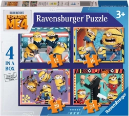 Ravensburger puzzel Verschrikkelijke Ikke 4 – set van 4 puzzels (12–24 stukjes)