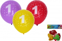 Opblaasbare ballonnen 30 cm met cijfer 1 – set van 5 stuks