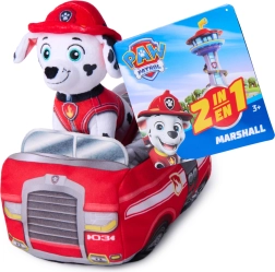 Paw Patrol Marshall 2-in-1 knuffel met brandweerautootje 22 cm
