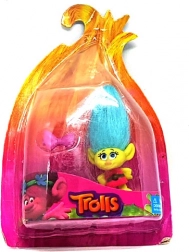 TROLLS-figuur met lange haartjes 8 cm